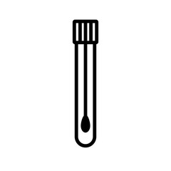 Wall Mural - swab test tube line icon. clipart image isolated on white background