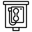 phone booth line icon