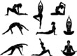 Silhouettes of a girl doing sports