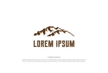 Wall Mural - Ice Snow Mountains Hills Peak Top Summit Logo Design Vector