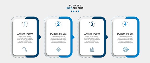 business infographic design template vector with icons and 4 options or steps. can be used for proce