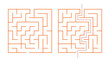 Easy Vector Labyrinth Outline Illustration with Solution