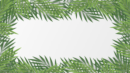 Wall Mural - Palm leaves frame with copy space for text ,isolated on white background, Vector illustration EPS 10