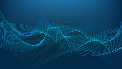 Wall Mural - swaying wavy lines Abstract Wave background blue