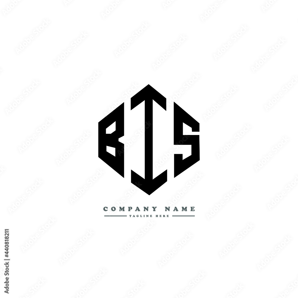BIS letter logo design with polygon shape. BIS polygon logo monogram. BIS cube logo design. BIS hexagon vector logo template white and black colors. BIS monogram, BIS business and real estate logo. 