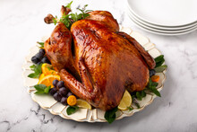 Festive Roasted Turkey For A Celebration Dinner