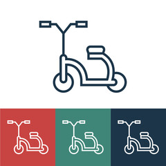 Poster - Line icon scooter with seat