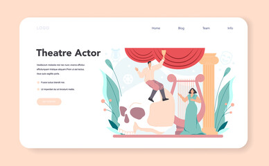 Wall Mural - Actor and actress web banner or landing page. Classical theatrical play