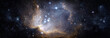 © Tryfonov - A view from space to a galaxy and stars. Universe filled with stars, nebula and galaxy,. Panoramic shot, wide format. Elements of this image furnished by NASA.