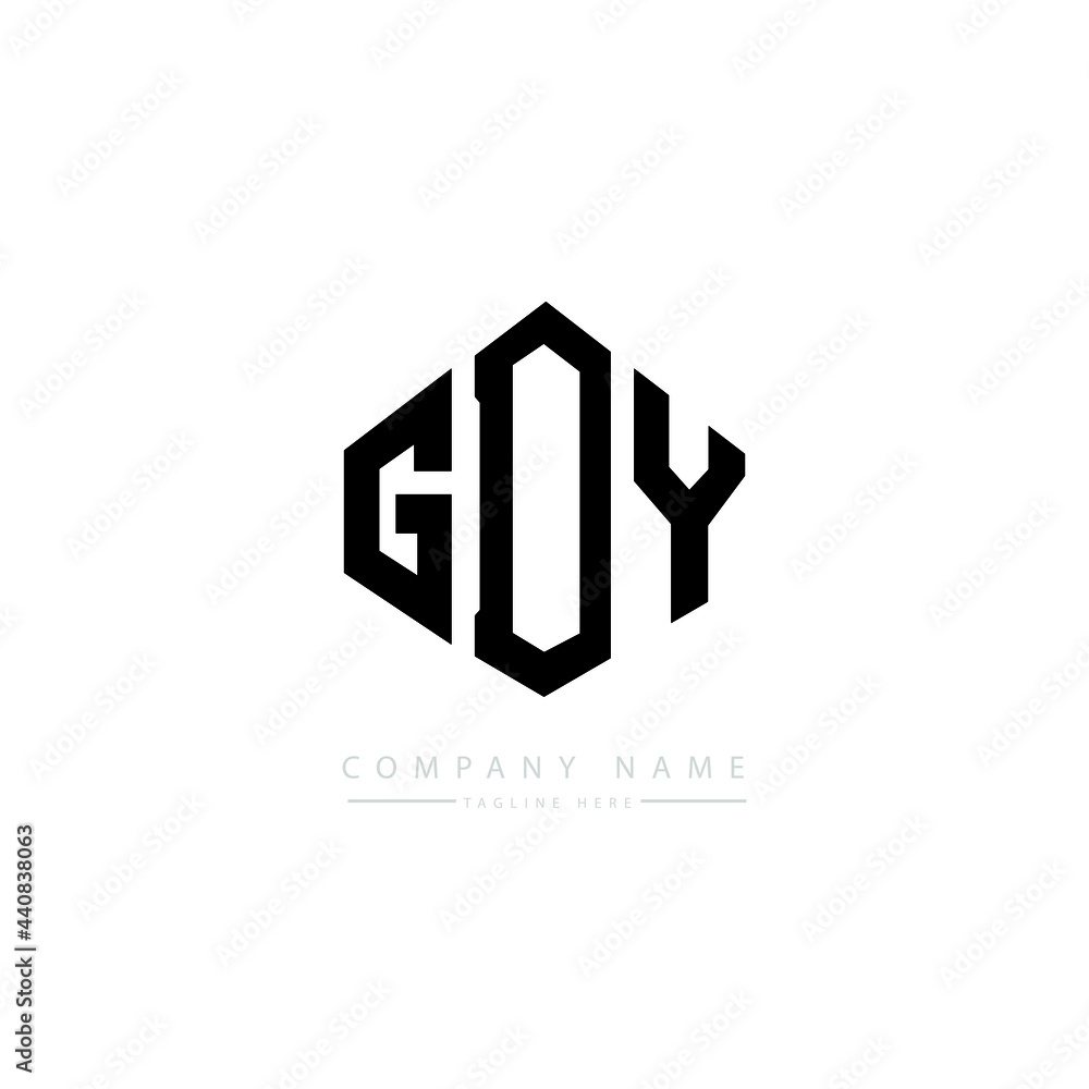 GDY letter logo design with polygon shape. GDY polygon logo monogram. GDY cube logo design. GDY hexagon vector logo template white and black colors. GDY monogram, GDY business and real estate logo.  - obrazy, fototapety, plakaty 
