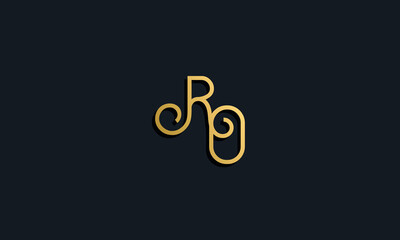 Luxury fashion initial letter RO logo.