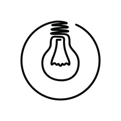 Wall Mural - light bulb icon. linear light bulb icon. vector illustration. light bulb vector icon. black linear l