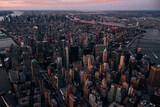Fototapeta Nowy Jork - An Aerial View of Lower Manhattan and East River in New York City