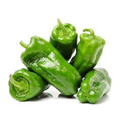 Wall Mural - Green pepper on white background