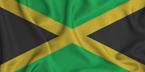 Sticker - Illustration of waving Jamaica  flag - great for background