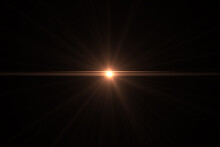 Natural, Sun Flare On The Black Background