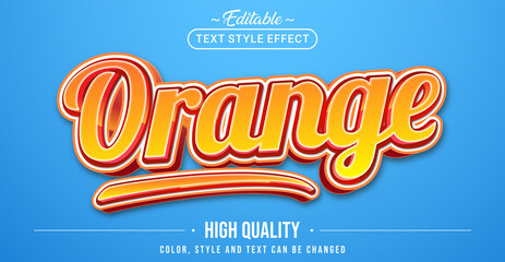 Wall Mural - editable text style effect - orange text style theme.