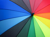 Fototapeta Tęcza - perspective of multicolored umbrella texture