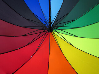 Poster - perspective of under the multicolored umbrella