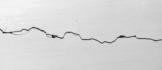 Poster - crack white wall texture background