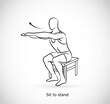Type of exercise - illustration vector - sit to stand
