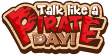 Talk Like A Pirate Day Font On Wooden Banner Isolated