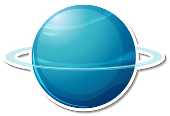 Wall Mural - Sticker template with Uranus planet isolated