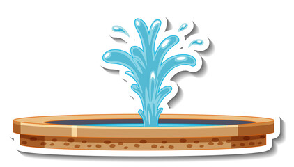 Wall Mural - Sticker template with a fountain isolated