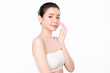 © kitthanes  - Beautiful young asian woman with clean fresh skin on white background, Face care, Facial treatment, Cosmetology, beauty and spa, Asian women portrait.