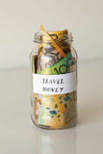 21 Money Jar Full Of Australian Notes For Holiday Trip