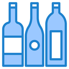 Wall Mural - Wines blue style icon