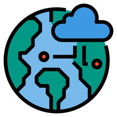 Cloud Computing filled outline icon