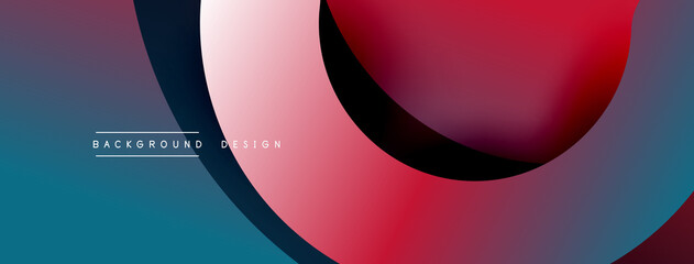 Wall Mural - Abstract overlapping lines and circles geometric background with gradient colors