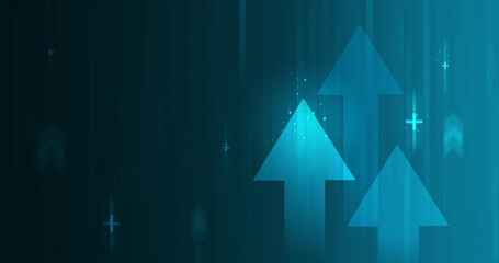 Wall Mural - business arrow increase of success graph and growth stock market earnings financial on profit income
