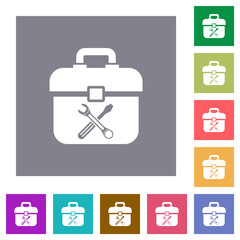 Sticker - Toolbox with wrench and screwdriver square flat icons