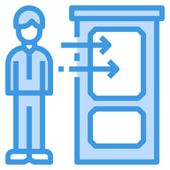 Retirement blue outline icon