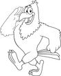Outlined Patriotic Eagle Cartoon Character Marches. Vector Hand Drawn Illustration Isolated On Transparent Background