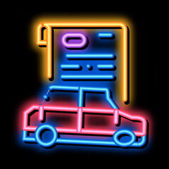 Wall Mural - car insurance neon light sign vector. Glowing bright icon car insurance sign. transparent symbol illustration