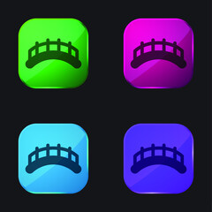 Bridges four color glass button icon