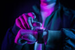Futuristic hologram smartwatch wearable technology