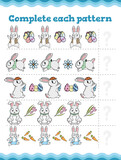 Fototapeta Pokój dzieciecy - Complete the pattern Educational game for children. Cartoon vector illustration.