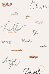 Poster - Cursive handwriting patterned background