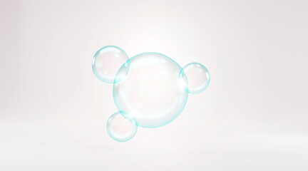 Wall Mural - Oil and serum bubble isolate on soft color. concept skincare cosmetics solution. 3d rendering.