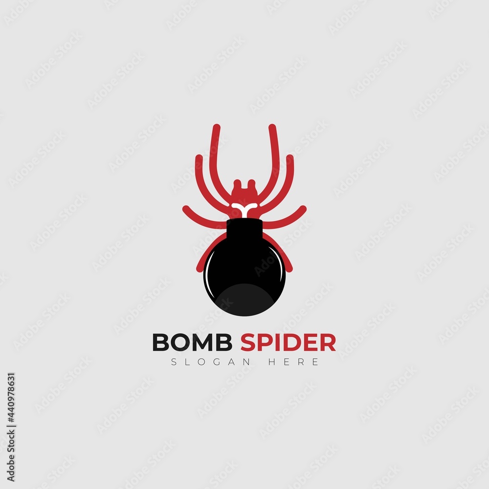 Exploding Bomb Spiders Vector illustration of spider and bomb logo Stock Vector | Adobe Stock