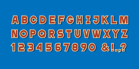 Canvas Print - paper simple alphabet letters,numbers and punctuation marks