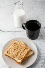 Wall Mural - breakfast with coffee and croissant