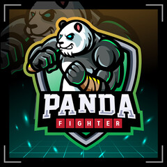 Canvas Print - Panda fighter mascot. esport logo design