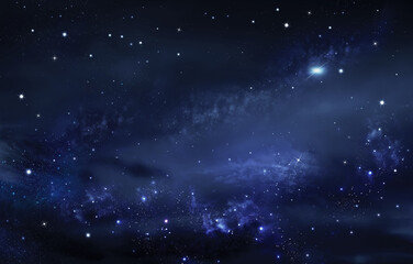 Wall Mural - background of the night sky with stars