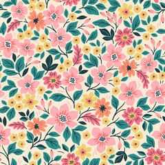 cute floral pattern in the small flowers. seamless vector texture. elegant template for fashion prin