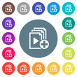 © botond1977 - Add new item to playlist flat white icons on round color backgrounds